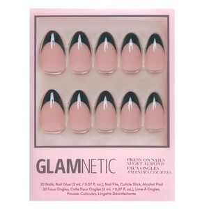 NEW! Glamnetic Green & Nude Short Almond Shape Press-On Nails | Unopened